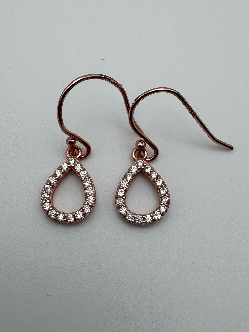 Sterling Silver 925 Rose Gold Vermeil Gemstone Teardrop Earrings